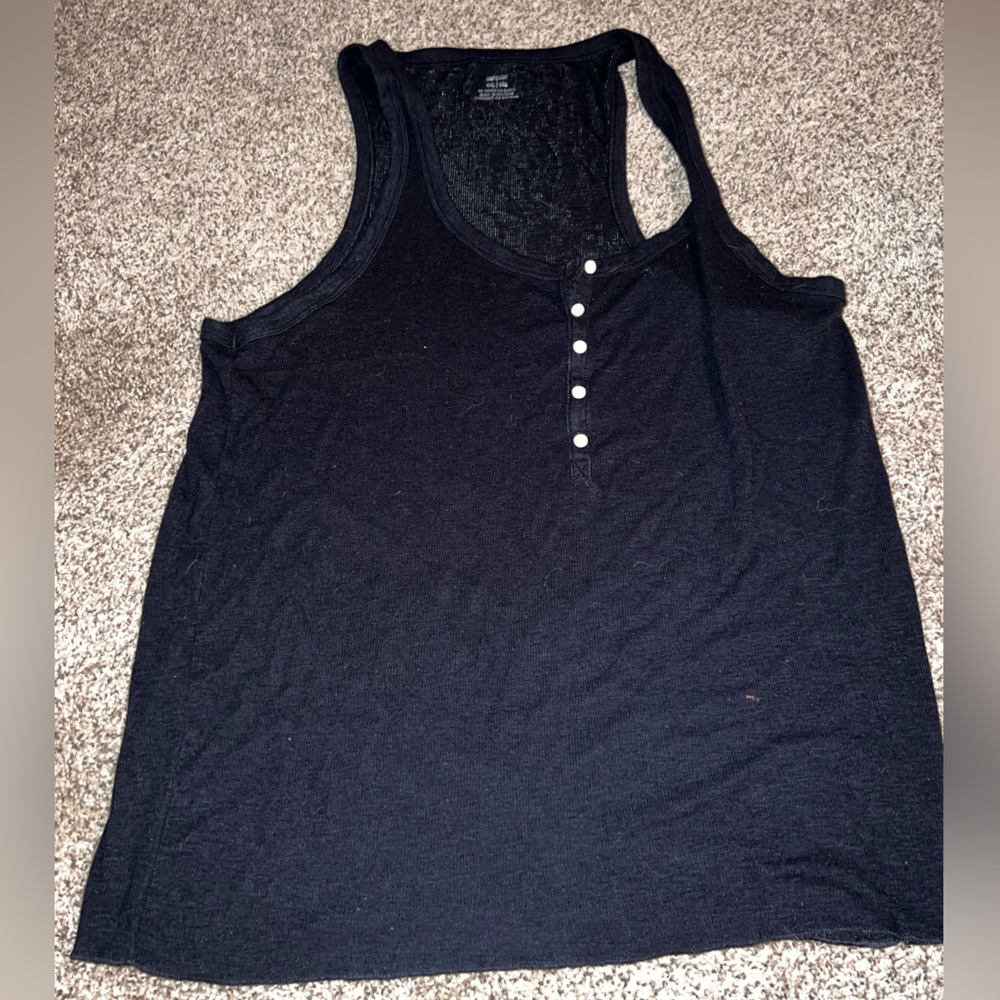 Black Ribbed Aerie Tank